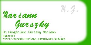 mariann gurszky business card